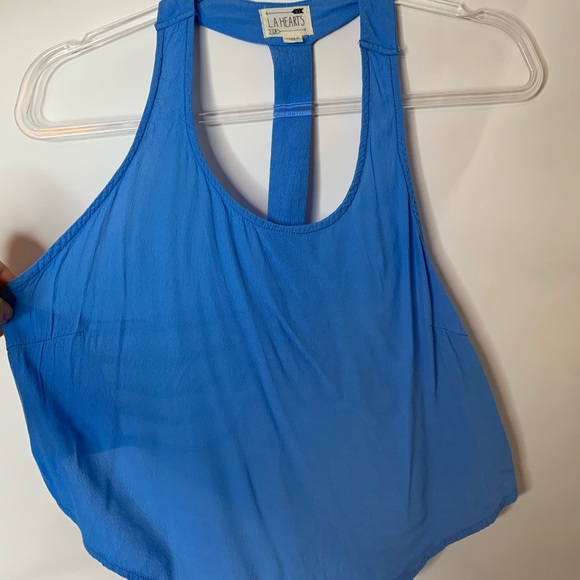 LA HEARTS Summer Beach Blue Tank Cut Out Details - Picture 5 of 9